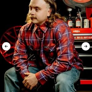 Rebel Reaper- The ANAGLYPH Flannel- Red/Blue/White- Men’s XL